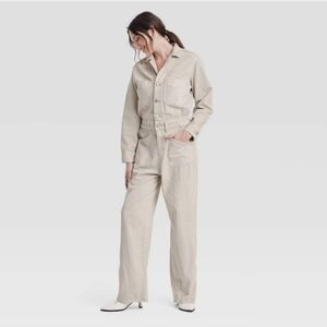 🍵 Universal Thread Off-White Denim Baggy Jumpsuit